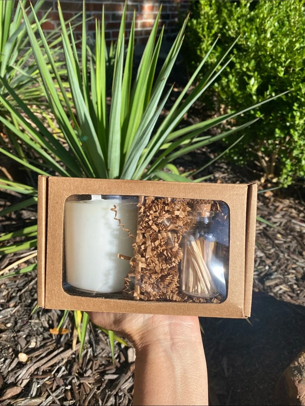 Lemon Verbena Candle with Matches in a gift box